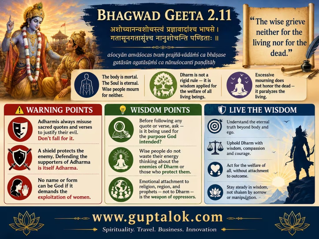 Bhagavad Gita Chapter 2 Shlok 11 Explained: Sankhya Yoga, Wise Thinking, and Who Truly Deserves Your&nbsp;Grief