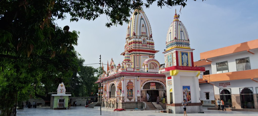 Daksheshwar Mahadev Temple in Kankhal, Haridwar, with its colourful spires and courtyard