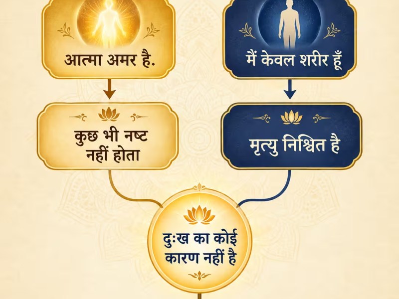 अमर का शोक करना व्यर्थ है और नश्वर का शोक करना उससे भी बदतर है – भगवद्गीता, अध्याय 2, श्लोक&nbsp;26-30